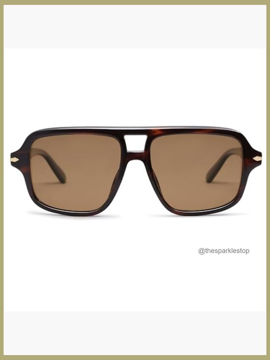 Retro Square Vintage Aviator Sunglasses for Women Men UV400 Protection main image 4